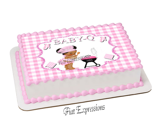 Baby-Q Girl Pink Edible Cake Image Digital File