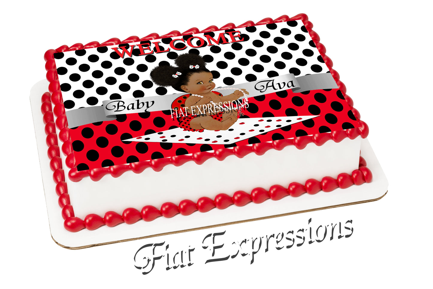 Ladybug Baby Shower Edible Cake Image Digital File