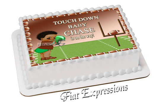 Football Baby Shower Edible Cake Image Digital File