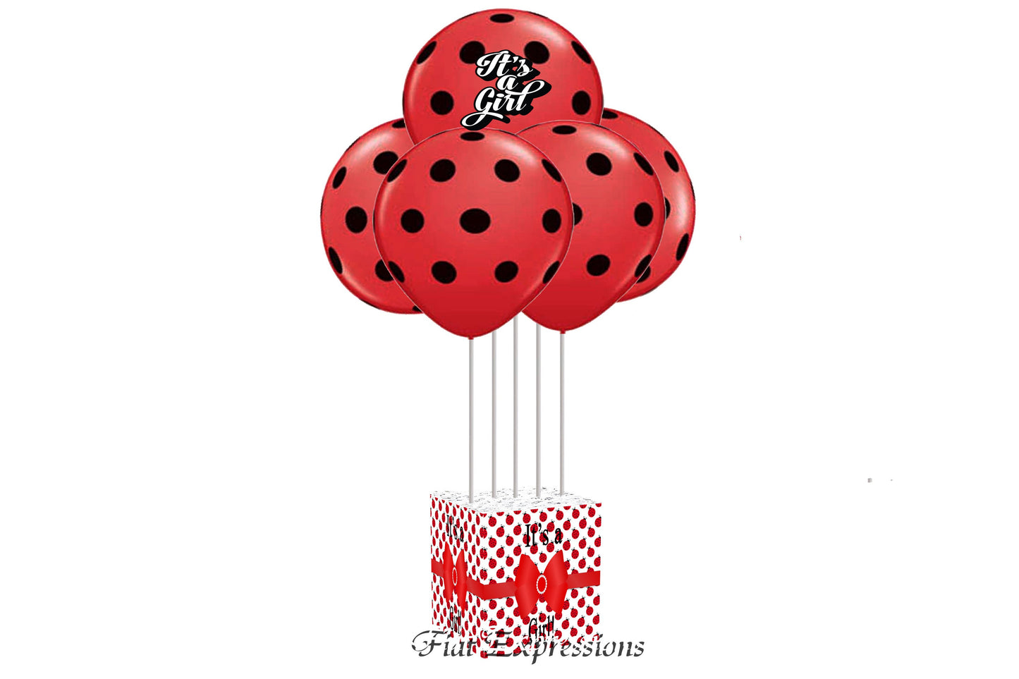 Ladybug Baby Shower Balloon Centerpiece