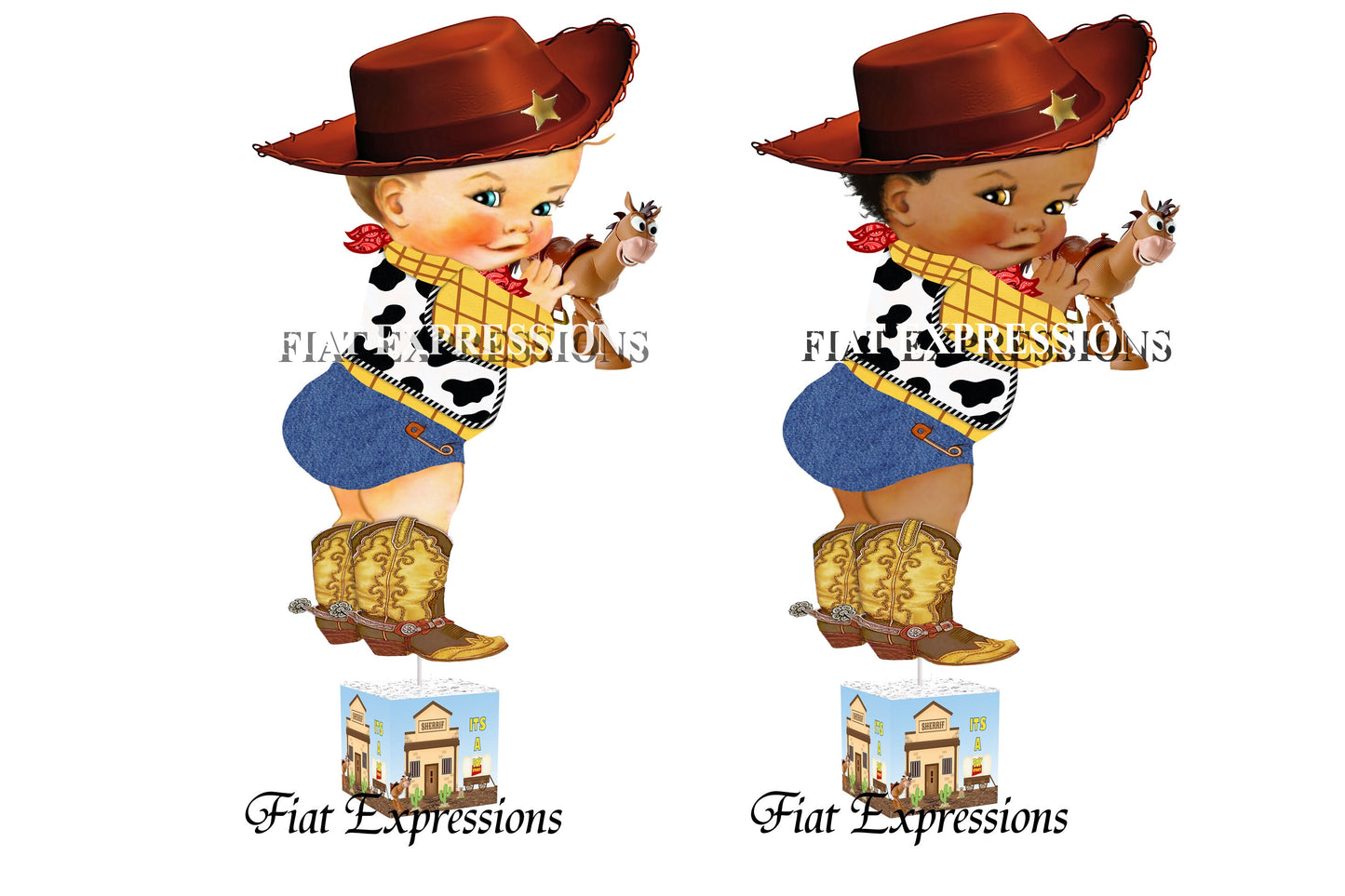 Boy Story Sheriff Baby Shower Centerpiece Decorations