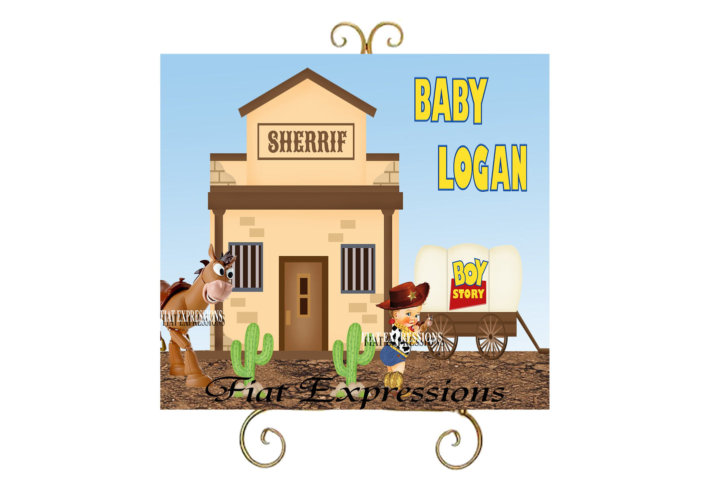 Boy Story Sheriff Baby Shower Centerpiece Decorations