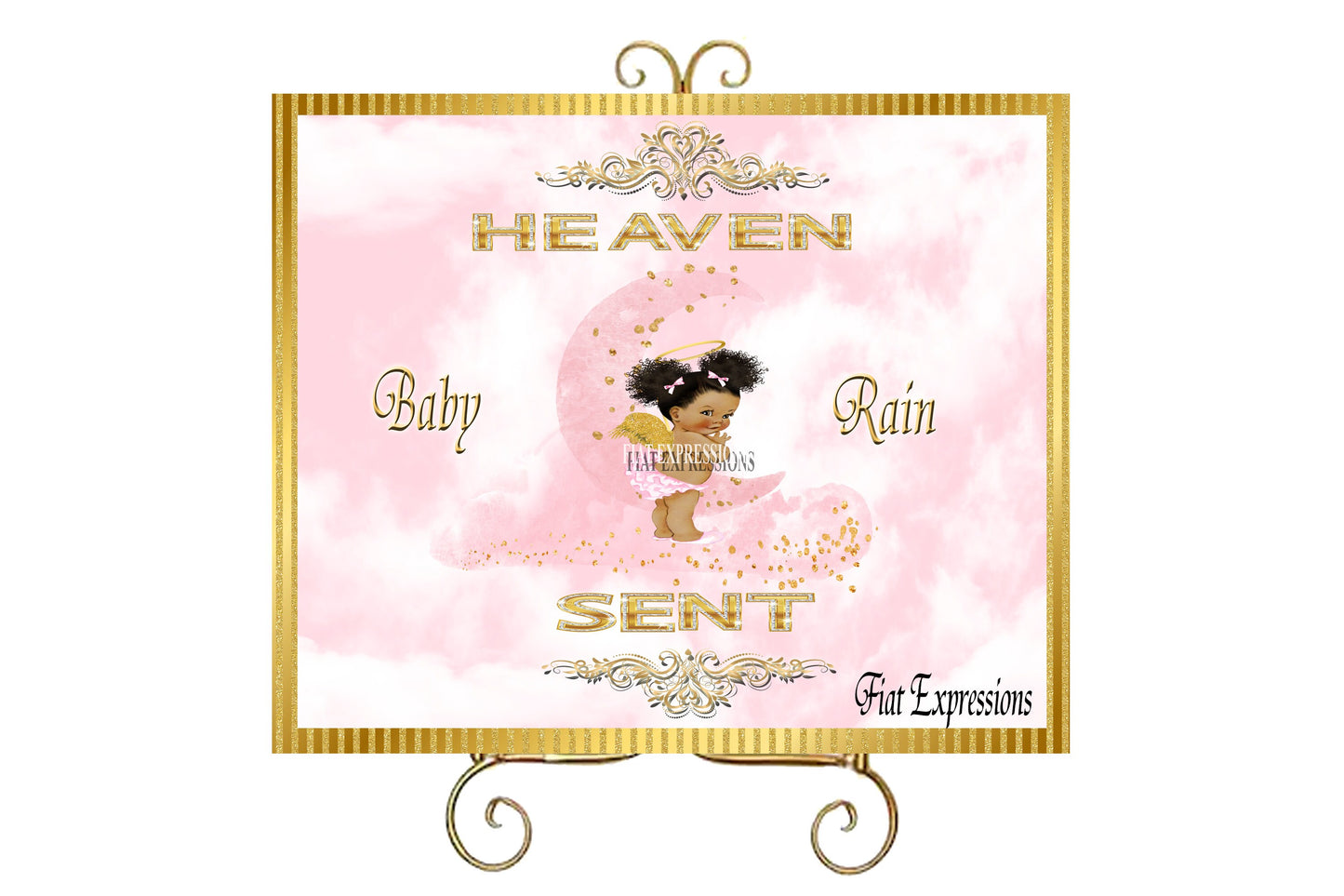 Heaven Sent Pink &Gold Baby Shower Centerpiece