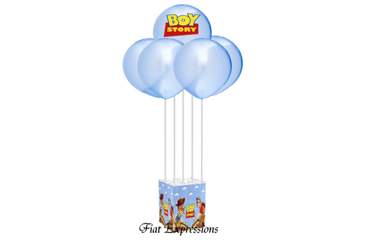 Boy Story Blue Balloon Baby Shower Table Centerpiece