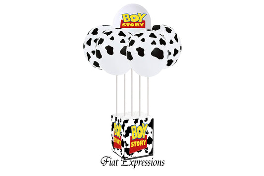 Boy Story Cow Pattern Balloon Bouquet