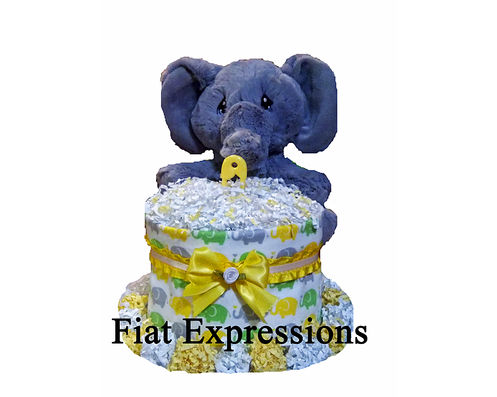 Elephant Yellow Mini Diaper Cake