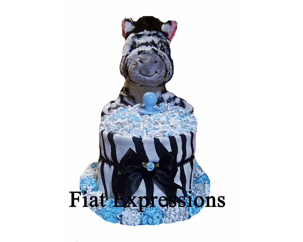 Zebra Boy Mini Diaper Cake