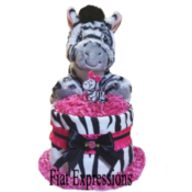 Zebra Baby Shower Diaper Cakes