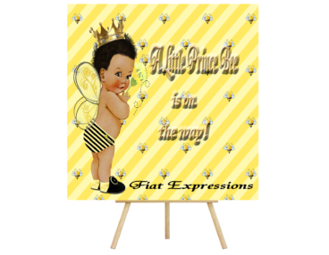 Fiat Expressions Prince Bee Baby Shower Poster Backdrop Digital File