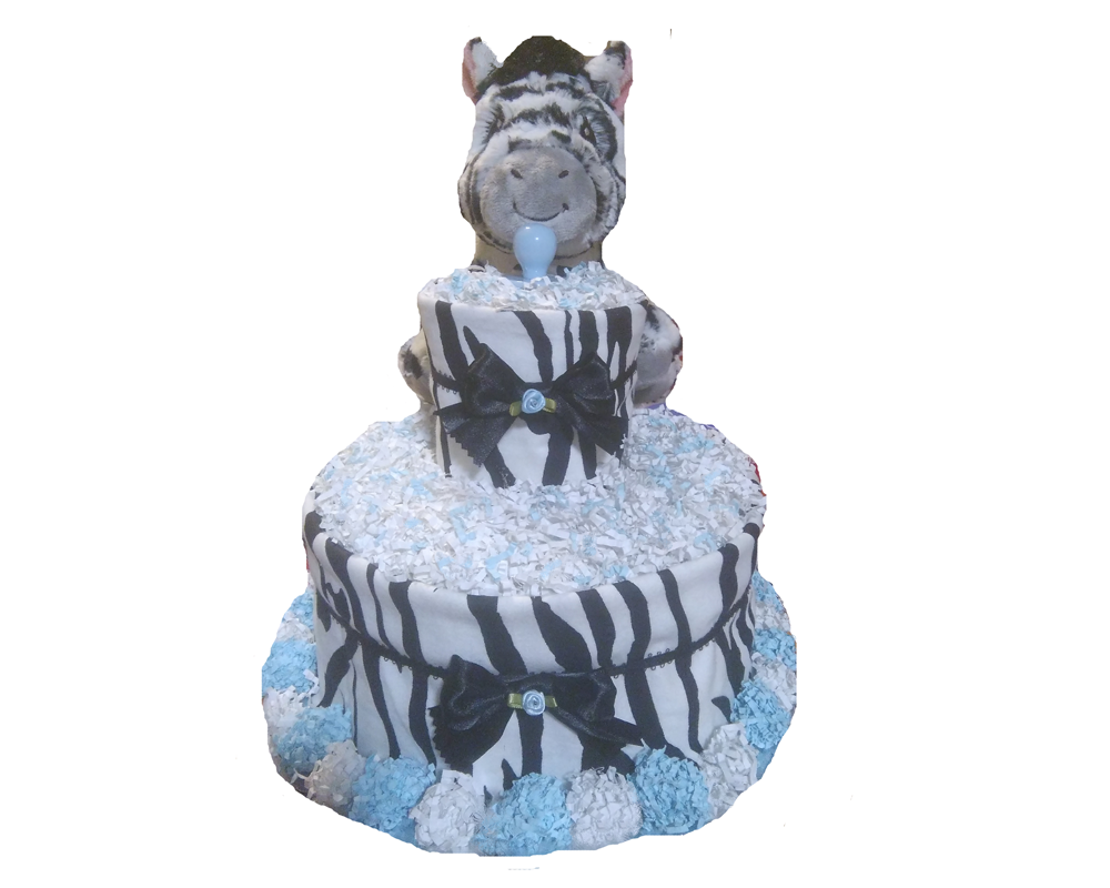 Boy Zebra Diaper Cake