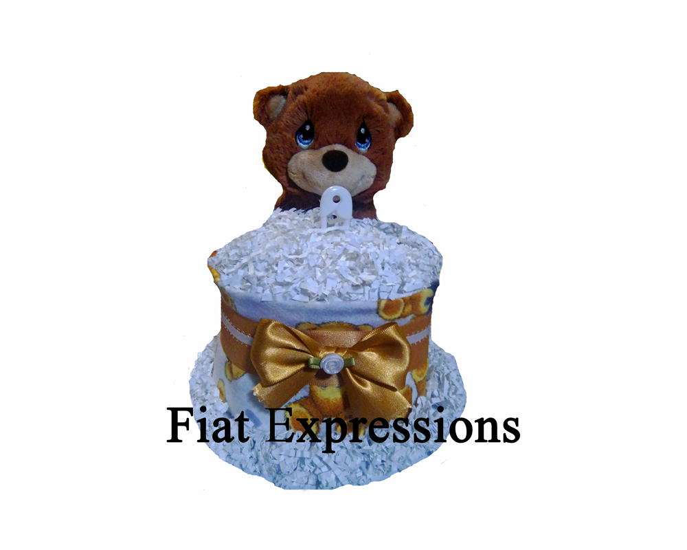 Fiat Expressions Teddy Bear Mini Diaper Cake