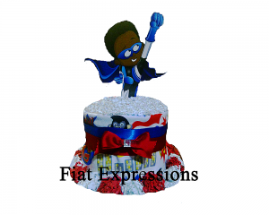 African American Superhero Mini Diaper Cake
