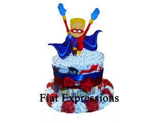 Superhero Mini Diaper Cake