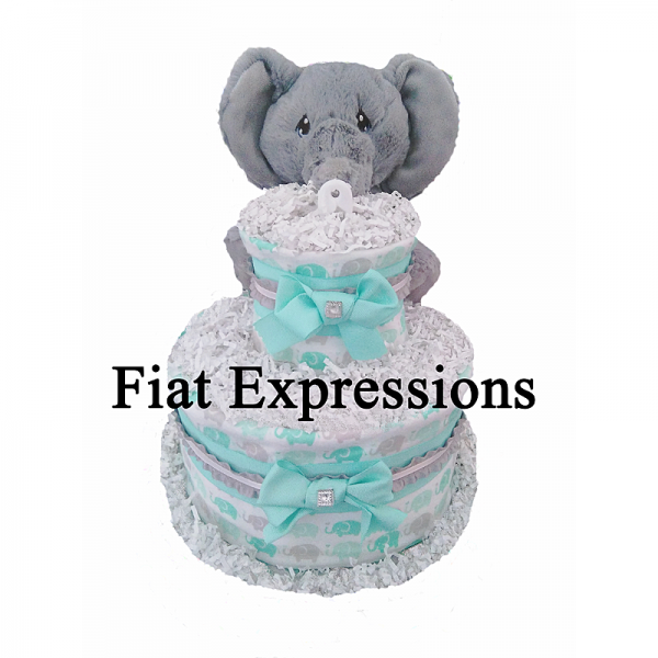 Mint Green Elephant Diaper Cake Fiat Expressions