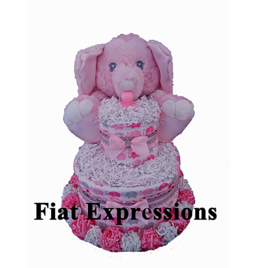 Fiat Expressions Elephant Pink Diaper Cake