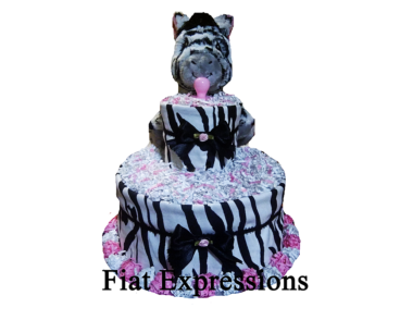 Girl Zebra Diaper Cake