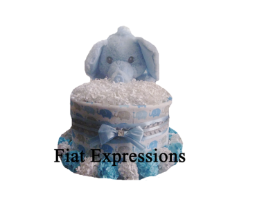 Blue Elephant Blanket Diaper Cake