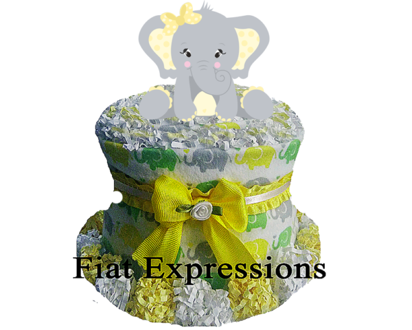 Yellow Elephant Diaper Cupcake Fiat Expressions A Baby Shower Store