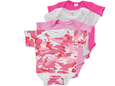 Fiat Expressions Pink & White Baby Bodysuit 4 Set