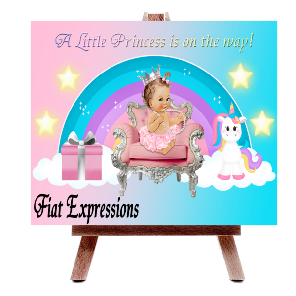 Unicorn Princess Baby Shower Poster Fiat Expressions