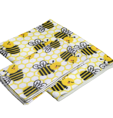 Fiat Expressions Bumble Bee Flannel Baby Blanket & Burp Cloth Set