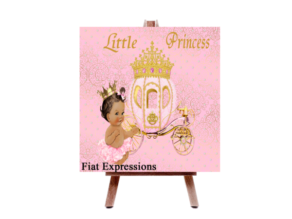 Fiat Expressions Princess Coach Pink Gold Baby Shower Poster Backdrop