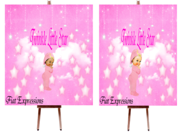 Fiat Expressions Pink Twinkle Little Star Baby Shower Poster