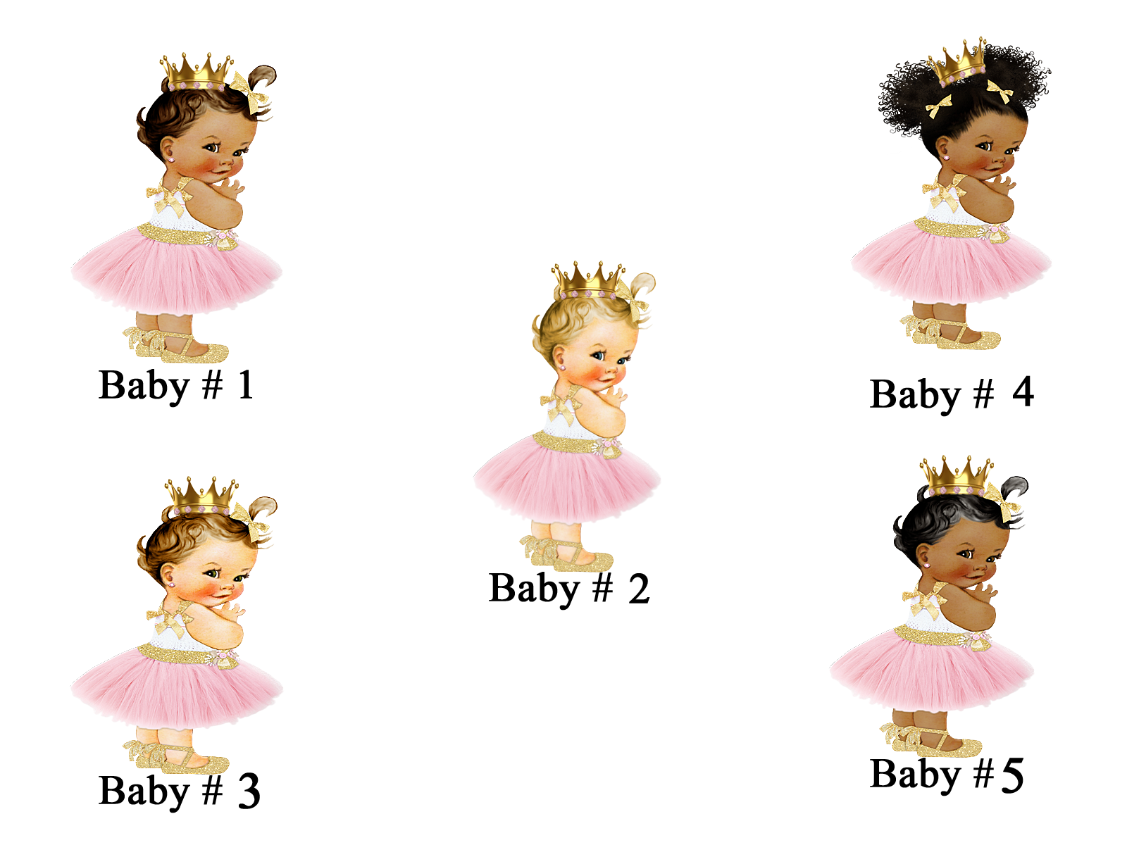 Princess Pink & Gold Baby Clip Art