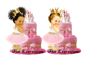 Fiat Expressions Princess Pink Gold Diaper Cake