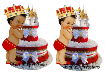 Prince Red Gold Diaper Cake