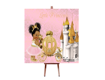 Fiat Expressions Princess Tutu Castle & Carriage Pink & Gold Baby Shower Poste