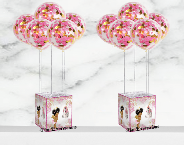 Fiat Expressions Heaven Sent Pink & Gold Castle Baby Shower Balloon Centerpiece