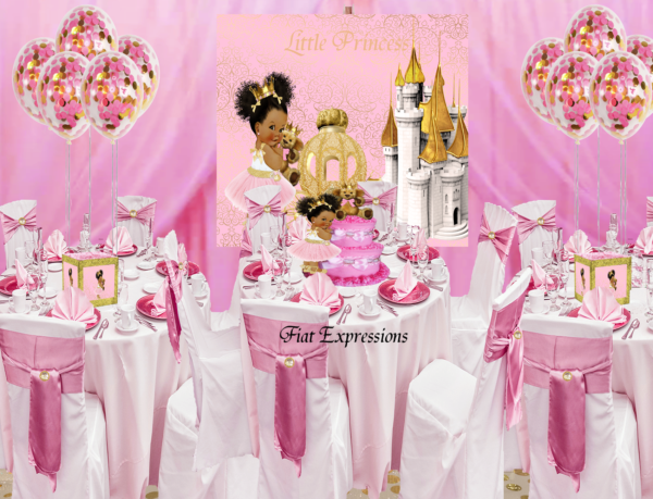 Fiat Expressions Princess Tutu Pink & Gold Baby Shower Balloon Centerpiece