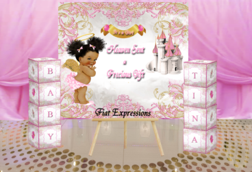 Fiat Expressions Heaven Sent Pink Gold with Castle Baby Shower Blocks