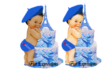 Fiat Expressions Paris Blue Chevron Burp Cloth Diaper Cake