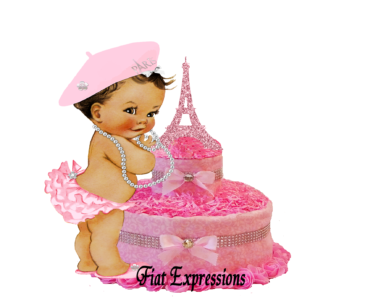 Fiat Expressions Paris Pink Swirls Burp Cloth Diaper Cake
