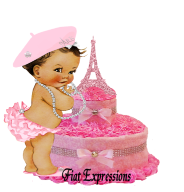 Fiat Expressions Paris Pink Swirls Diaper Cake
