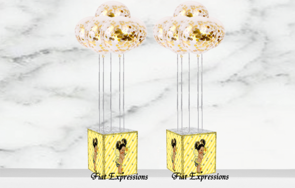 Fiat Expressions Queen Bee Gold & Yellow Baby Shower Balloon Centerpieces