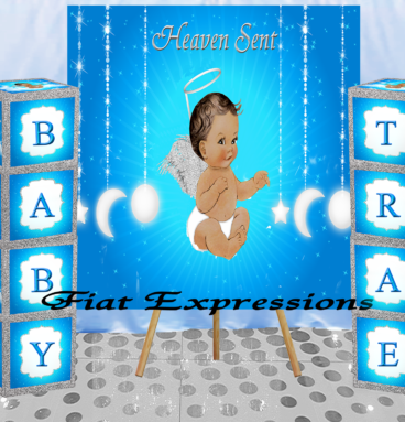 Fiat Expressions Heaven Sent Blue Silver Baby Blocks