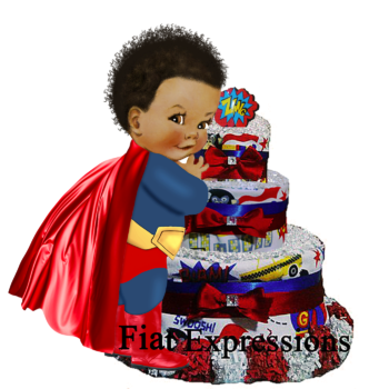 Fiat Expressions Superhero Diaper Cake 3 Tier