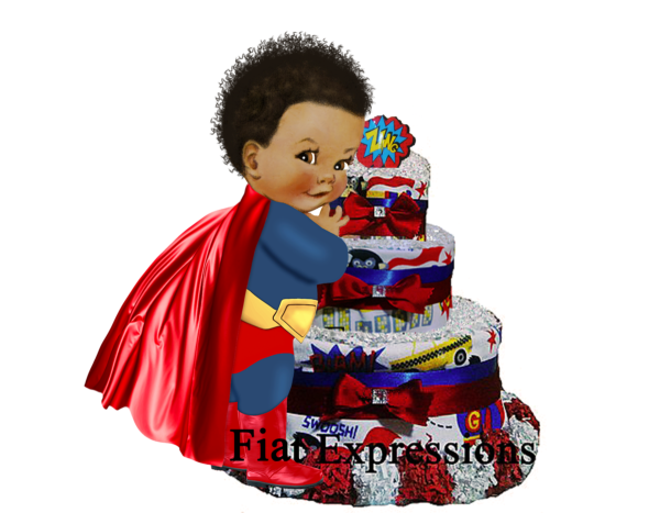 Fiat Expressions Superhero Diaper Cake 3 Tier