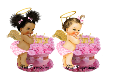 Fiat Expressions Heaven Sent Pink & Gold Baby Bouquet Set