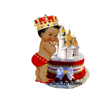Fiat Expressions Prince Red & Gold Diaper Cupcake