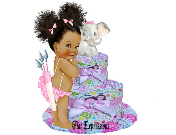 Fiat Expressions Jungle Safari Girl Diaper Cake