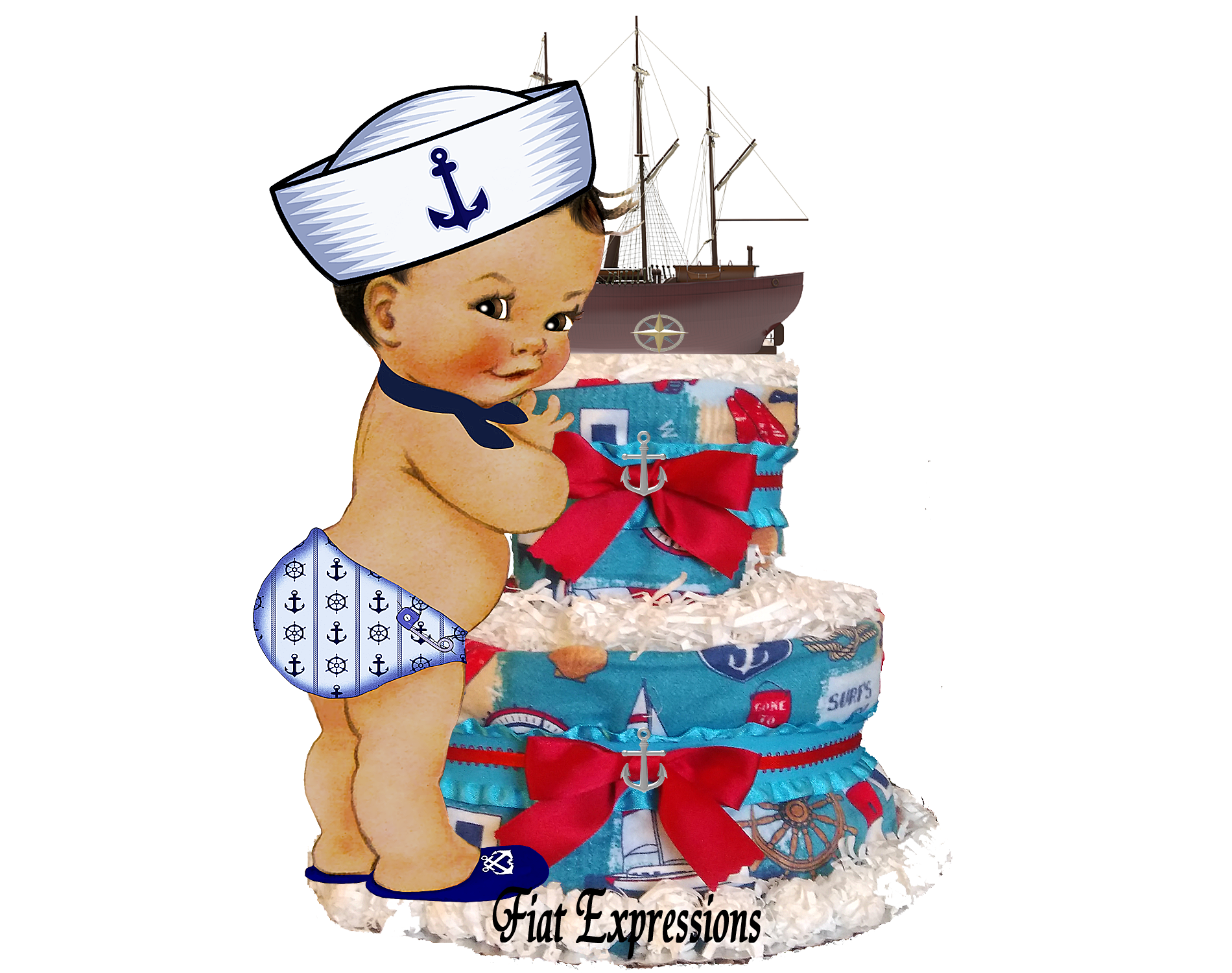 Sailor sales diaper cake