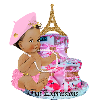 Fiat Expressions Paris Patch Burp Cloth Diaper Cake