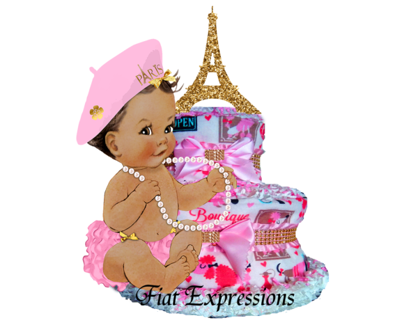 Fiat Expressions Paris Patch Burp Cloth Diaper Cake