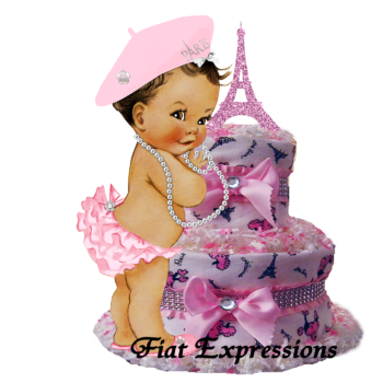 Fiat Expressions Paris Burp Cloth Diaper Cake