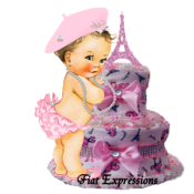 Paris Baby Shower Diaper Cakes