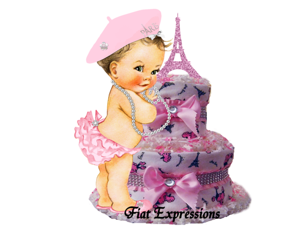 Fiat Expressions Paris Burp Cloth Diaper Cake